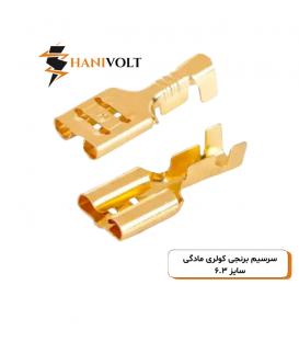 سرسیم برنجی کولری مادگی سایز 6.3 بسته 300 عددی